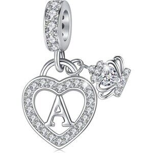 Letter A Letter Charms Silver Heart Alphabet Initial Dangle Charms